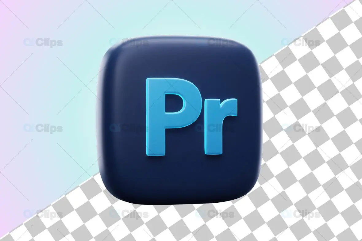 3D Premiere Pro Glossy Icon