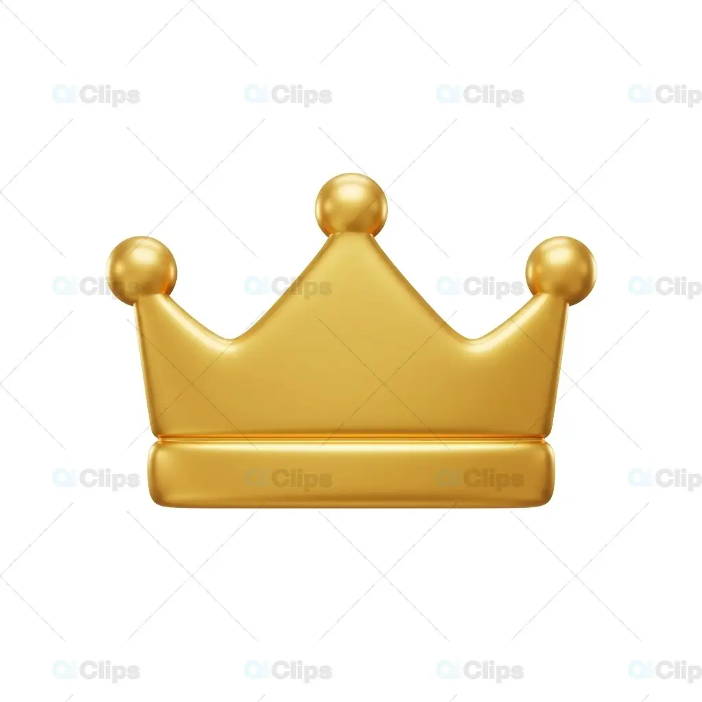Golden 3D Crown Illustration