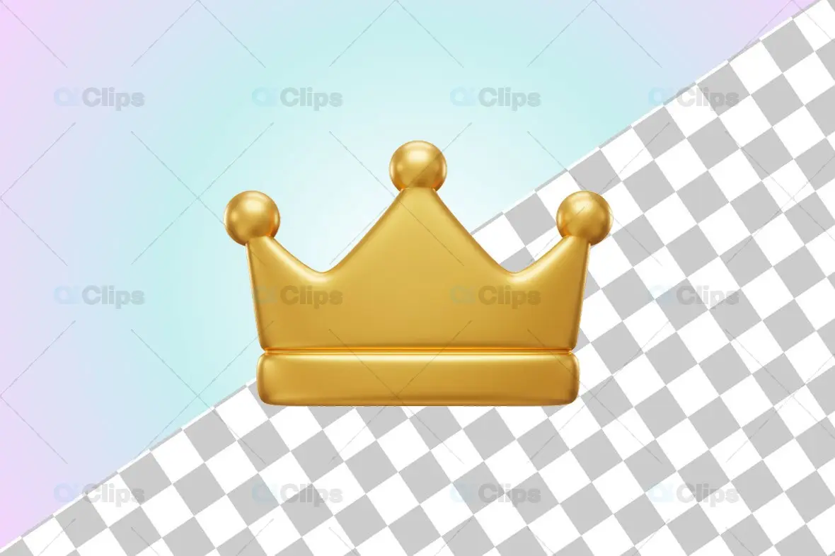 Golden 3D Crown Illustration