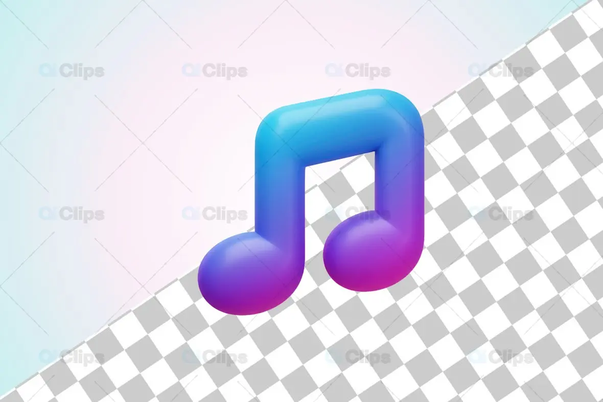 3D Music Note Gradient Icon
