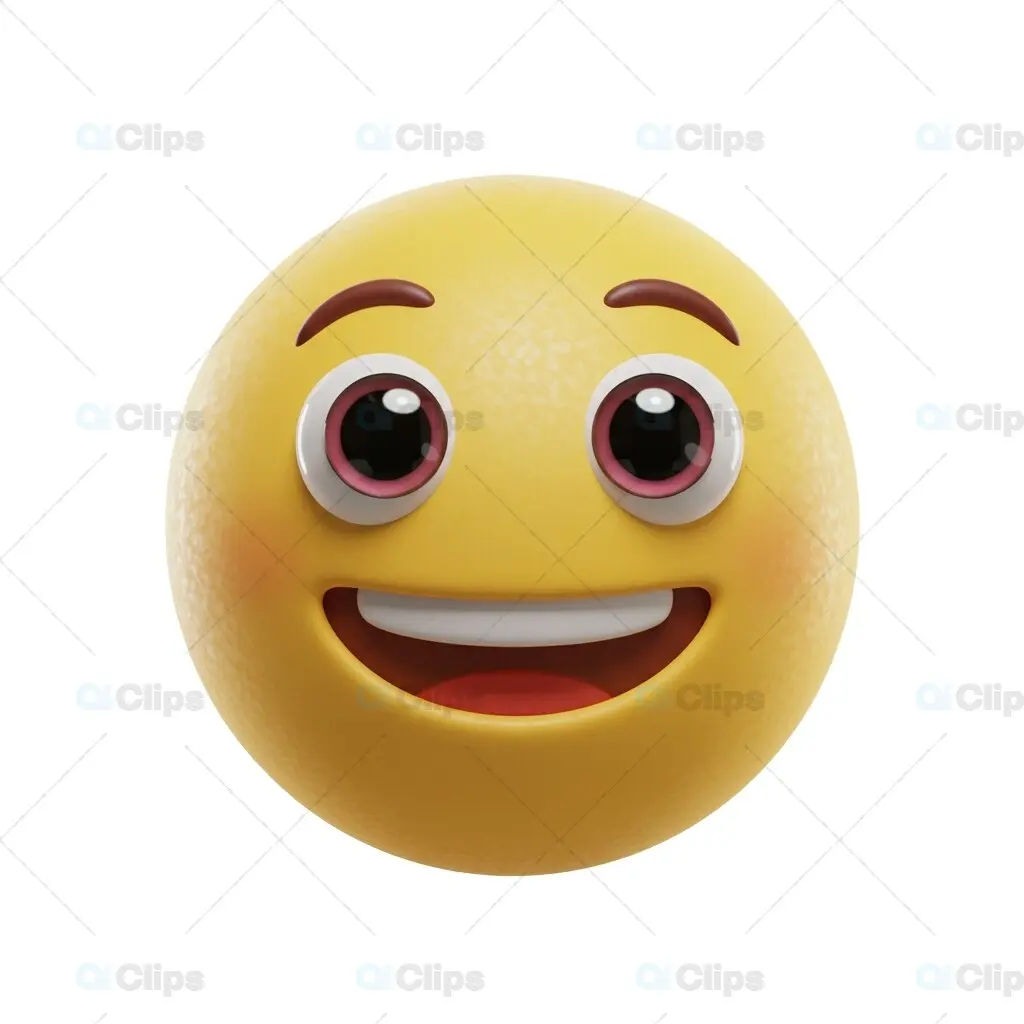 Joyful Wide-Eyed 3D Emoji