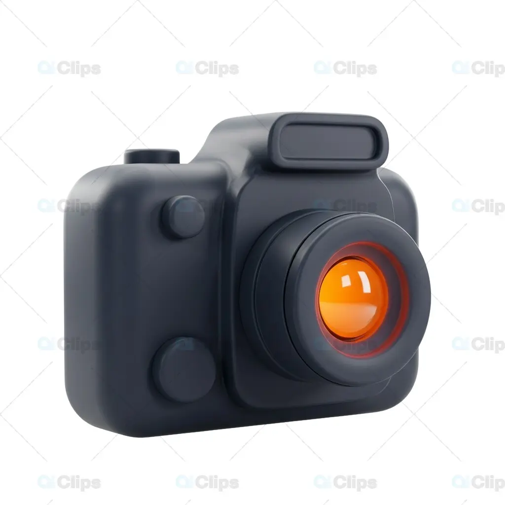Modern 3D Camera Icon Illustration