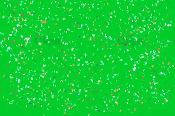 Colorful Confetti Falling Animation with Green Screen