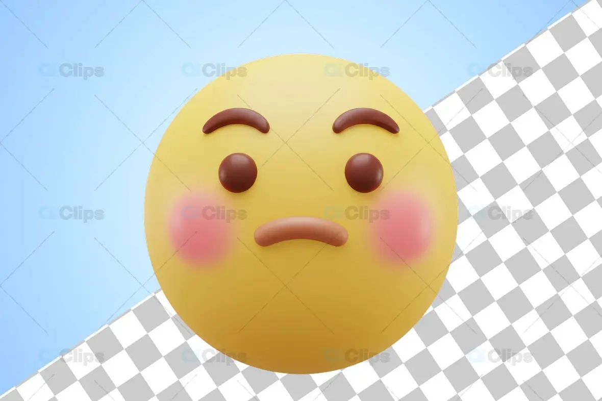 Shy Blushing 3D Emoji