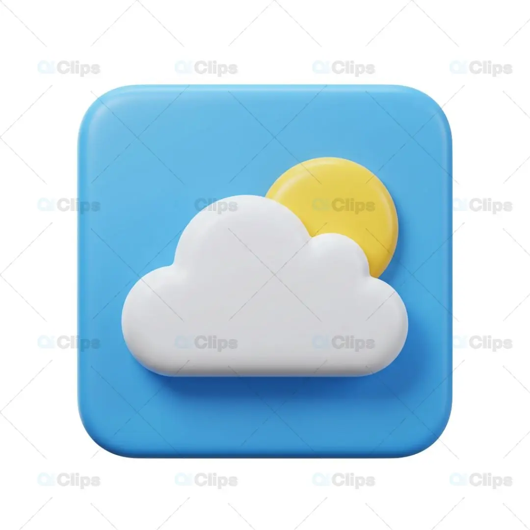 3D Partly Cloudy Weather Icon