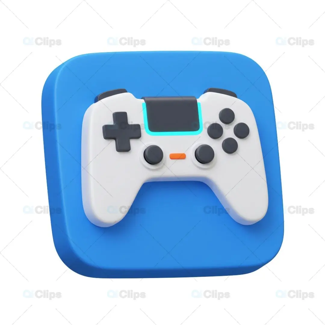 3D Gaming Controller Icon Illustration