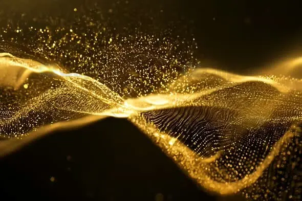 Luxurious Golden Particle Wave Animation Background