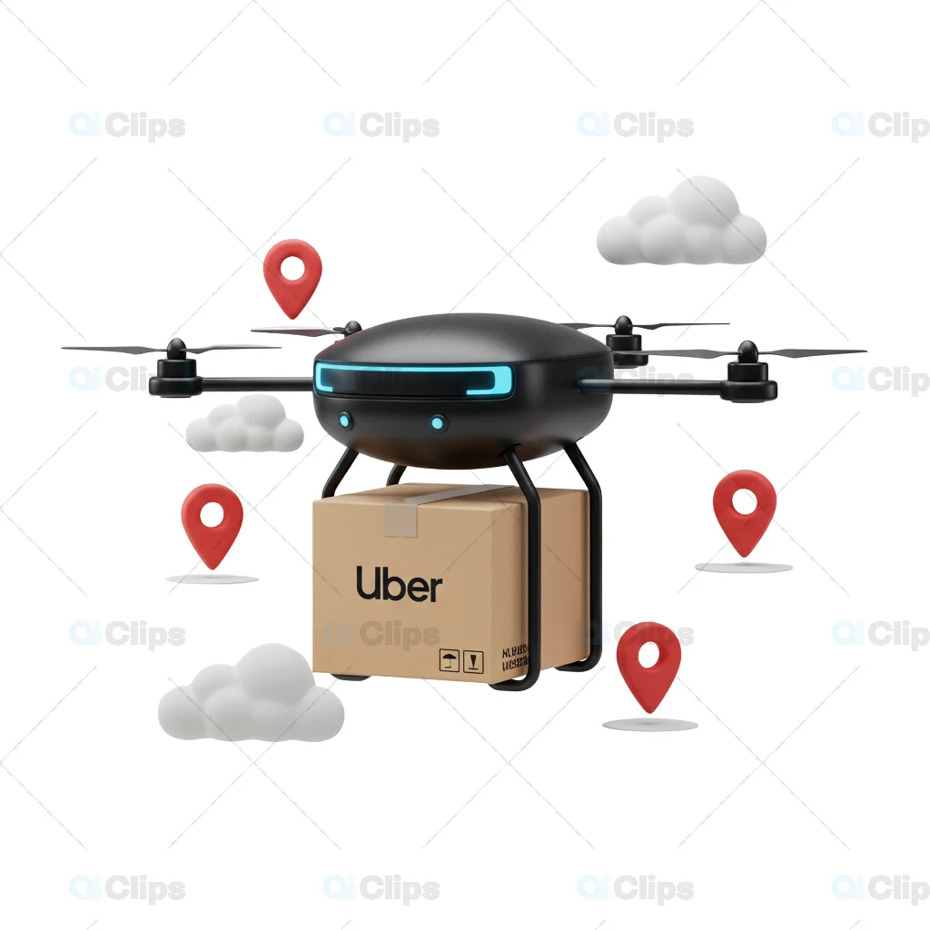 3D Drone Delivery Service Illustration
