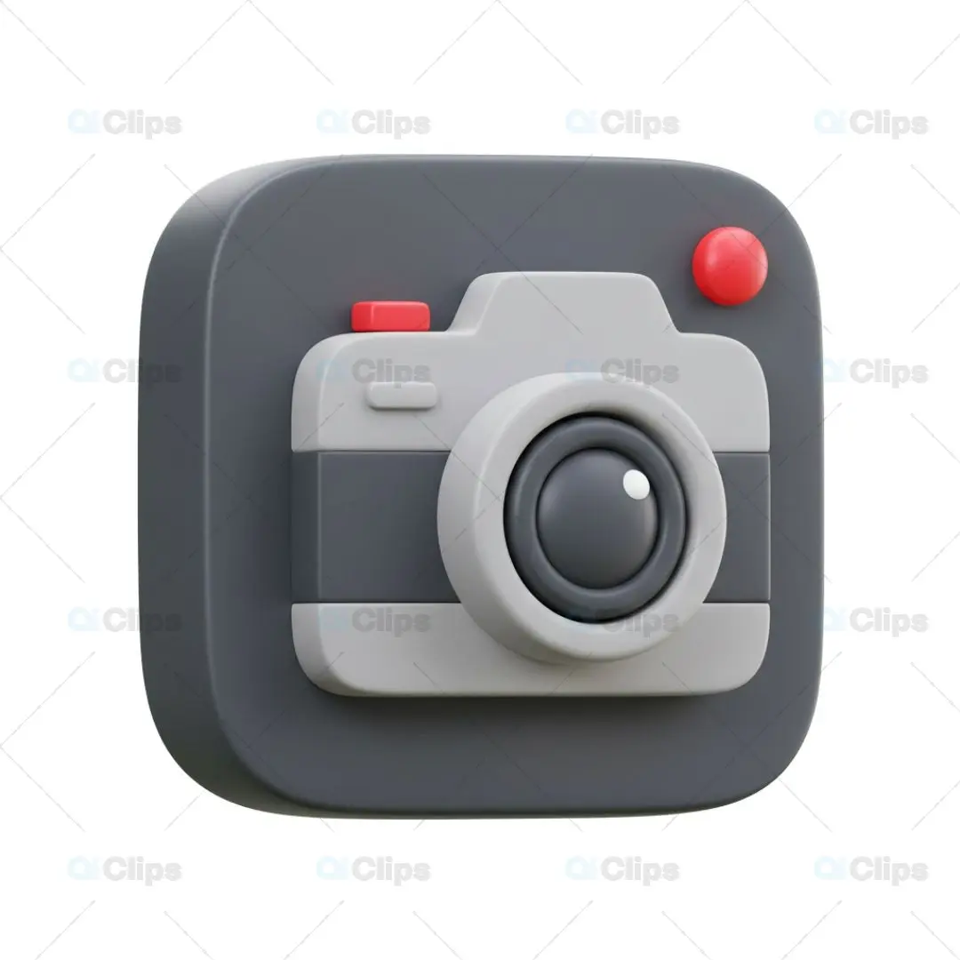 3D Camera Icon Illustration