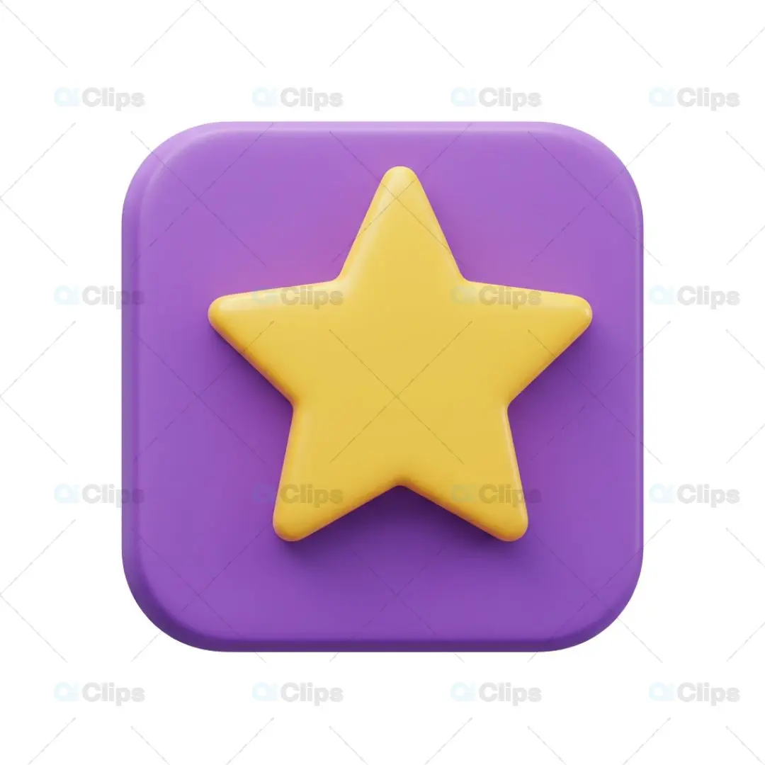3D Star Rating Icon Illustration