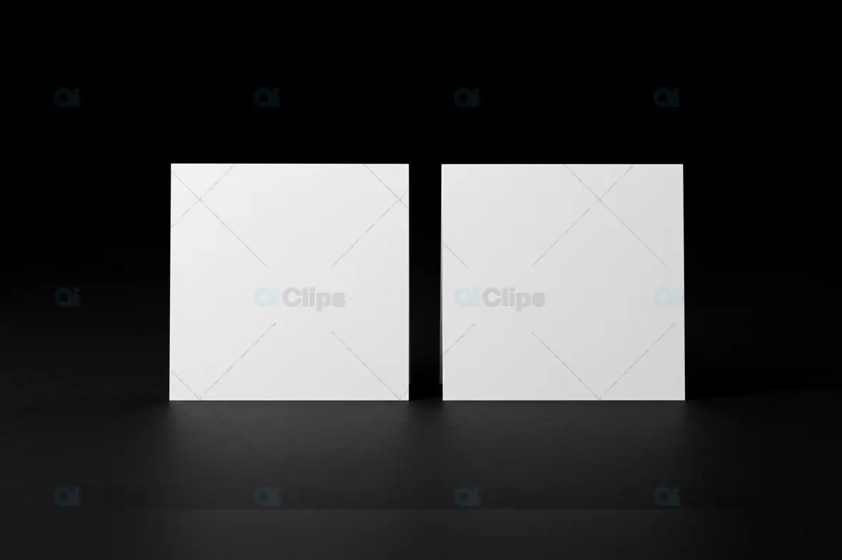 Minimalist Dual Tent Card Mockup on Black Background