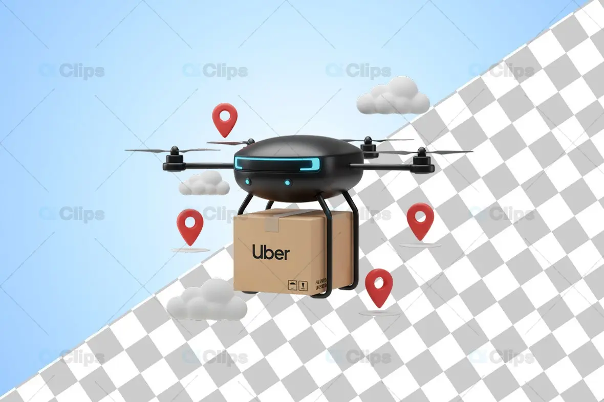 3D Drone Delivery Service Illustration