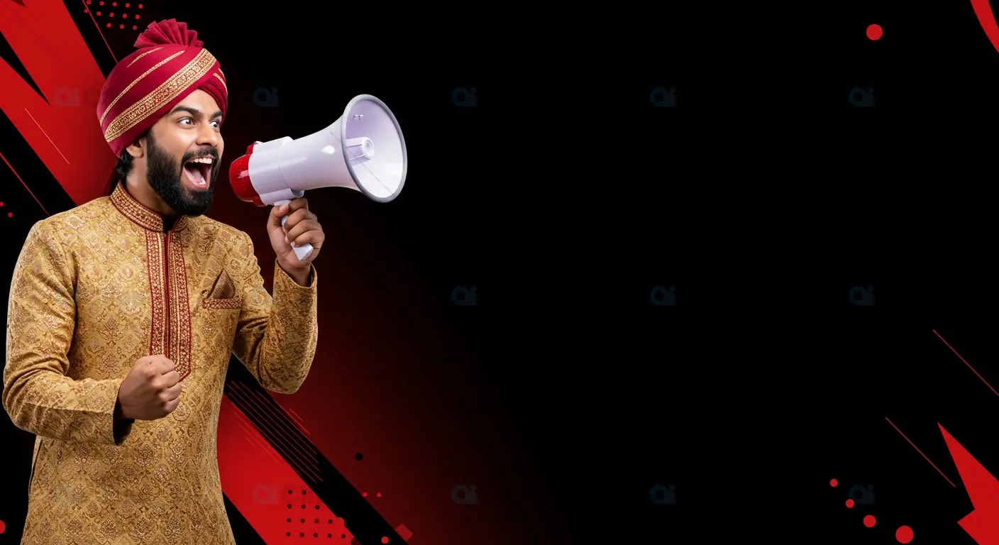 Traditional Indian Man with Megaphone