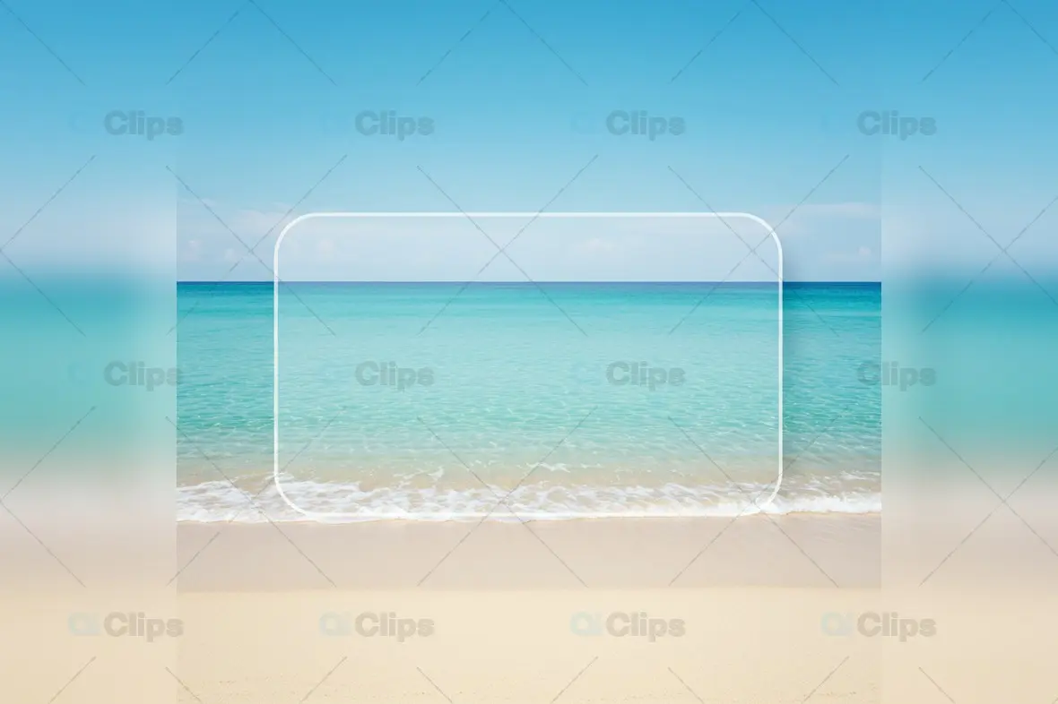 Minimalist Beach Frame Overlay on Tropical Seascape