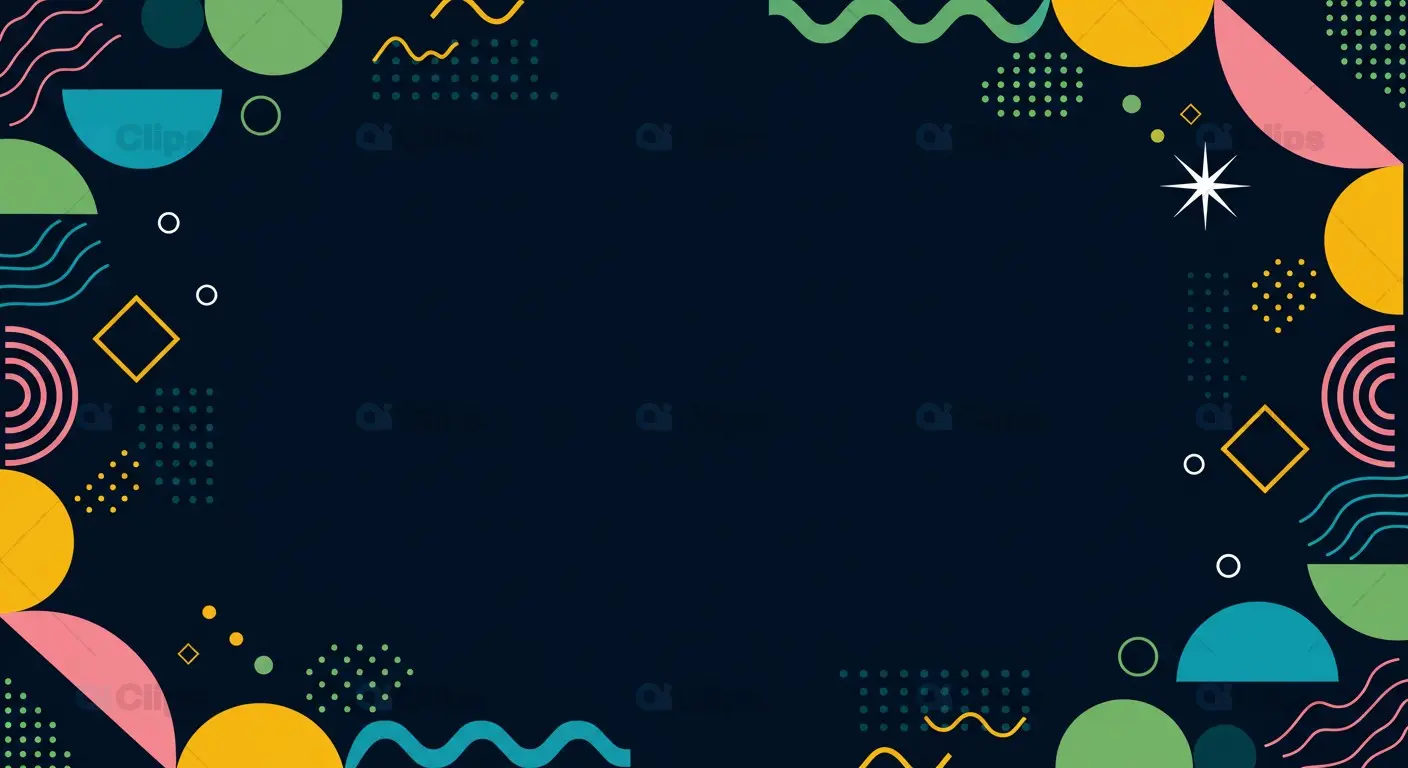 Colorful Memphis Frame Background