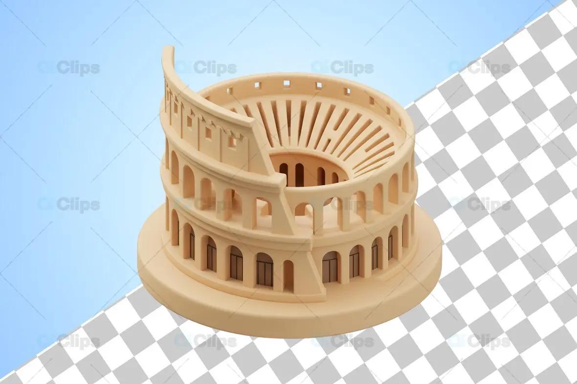 3D Miniature Roman Colosseum Architecture Model