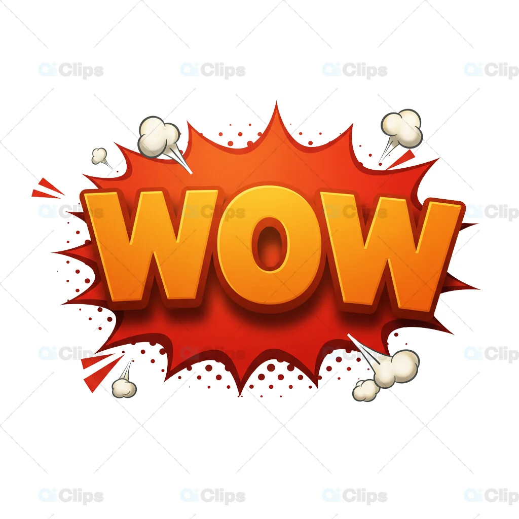 "WOW!" Comic Style Explosion 3D Illustration