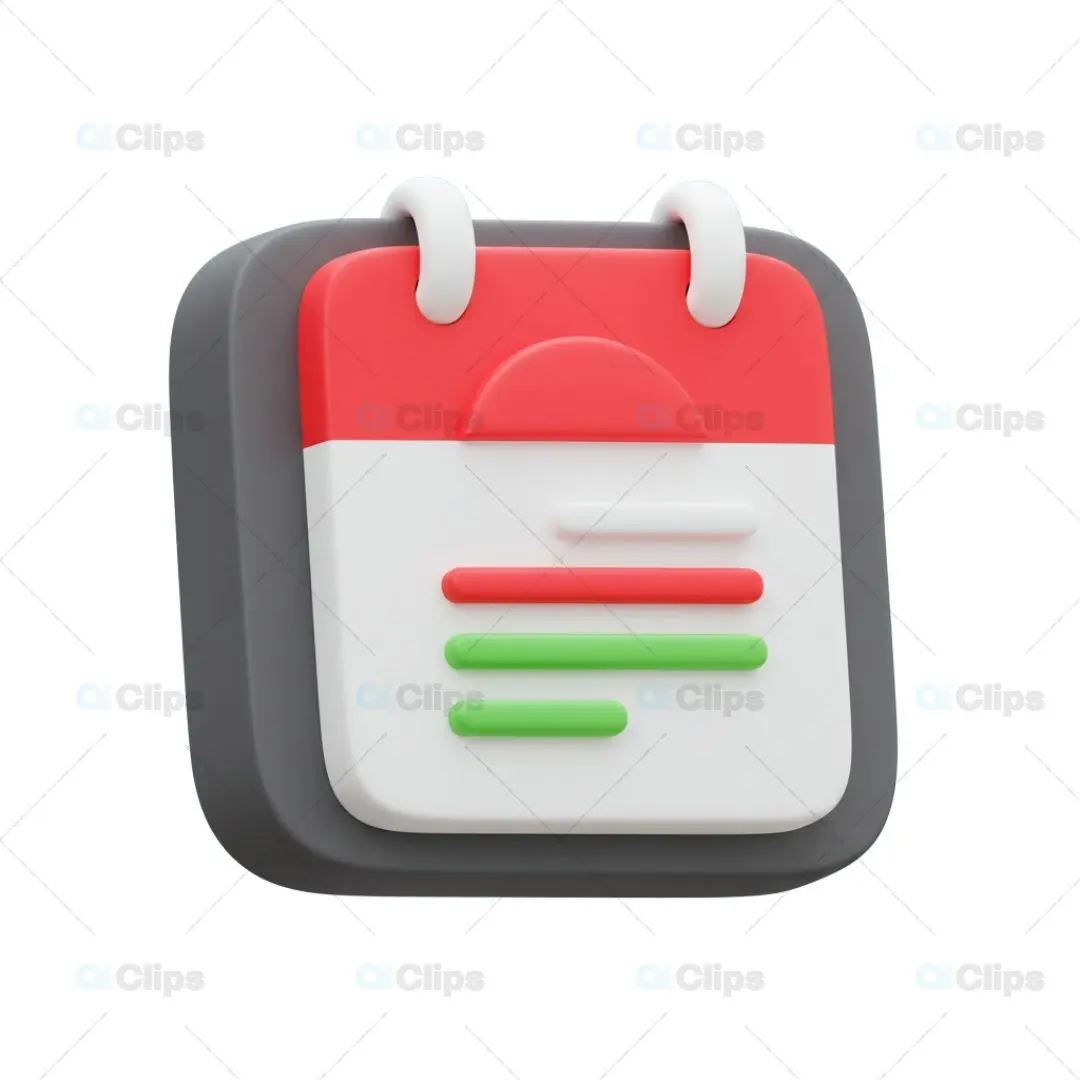 3D Calendar Icon Illustration