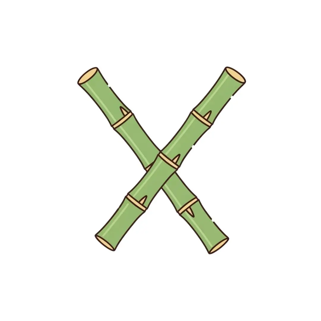 Crossed Sugarcane Stalks for Pongal Festival Clipart PNG