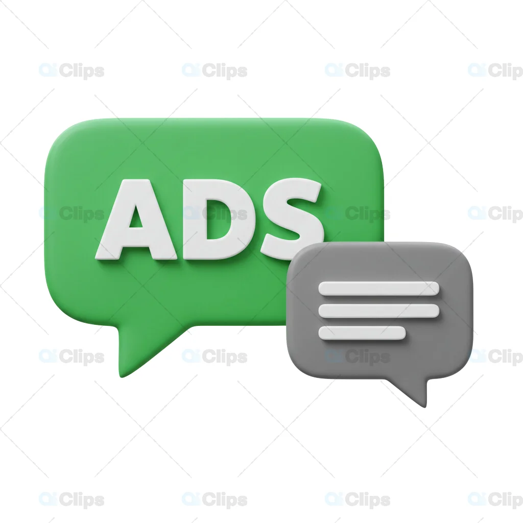 3D Advertisement Chat Icon