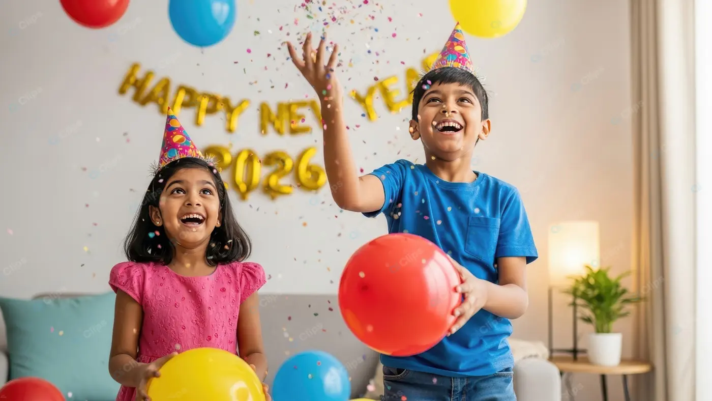 Indian Childrens Joyful New Year Bash