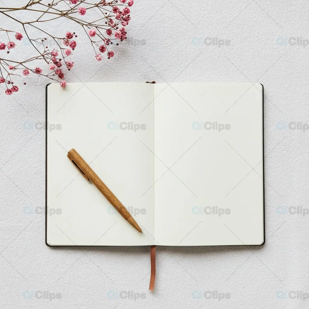 Elegant Instagram Mockup with Open Notebook and Pen