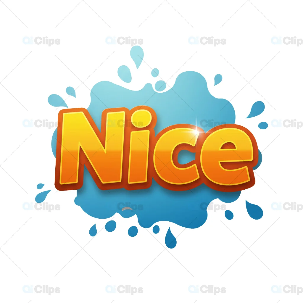 3D "Nice" Splash Text Illustration