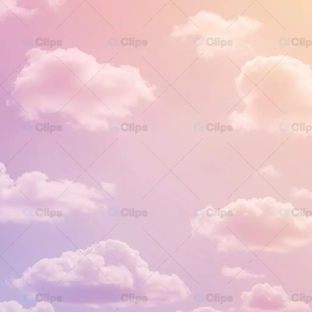 Dreamy Pastel Sky with Fluffy Clouds