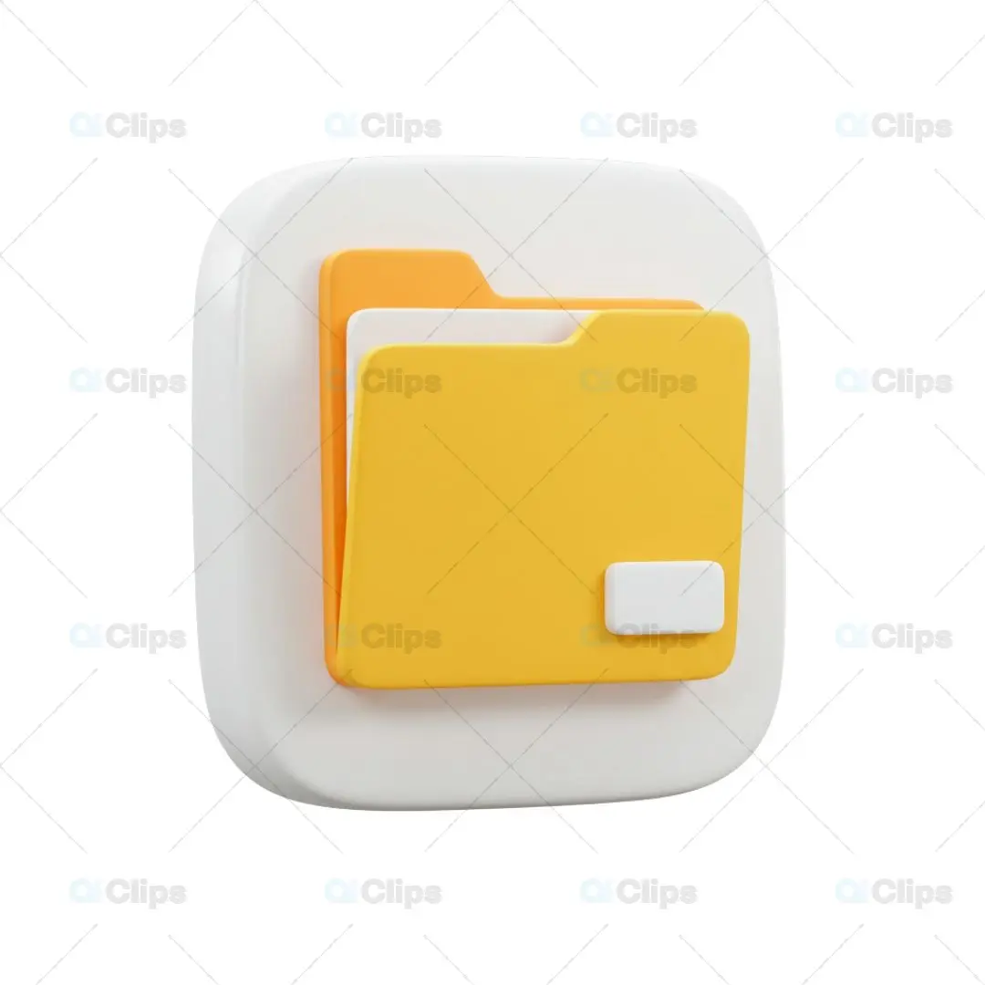 3D Folder File Storage Icon Illustration