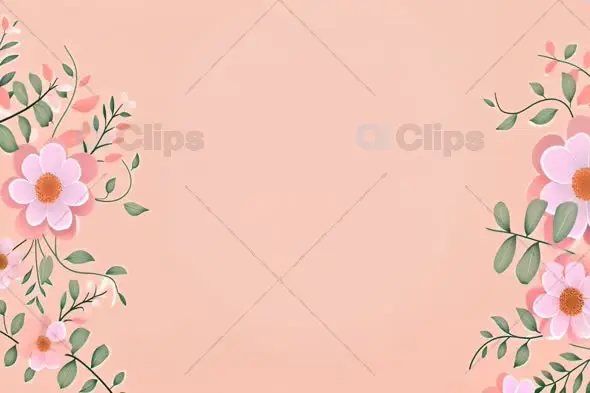 Elegant Pink Floral Border Animation with Blooming Flowers