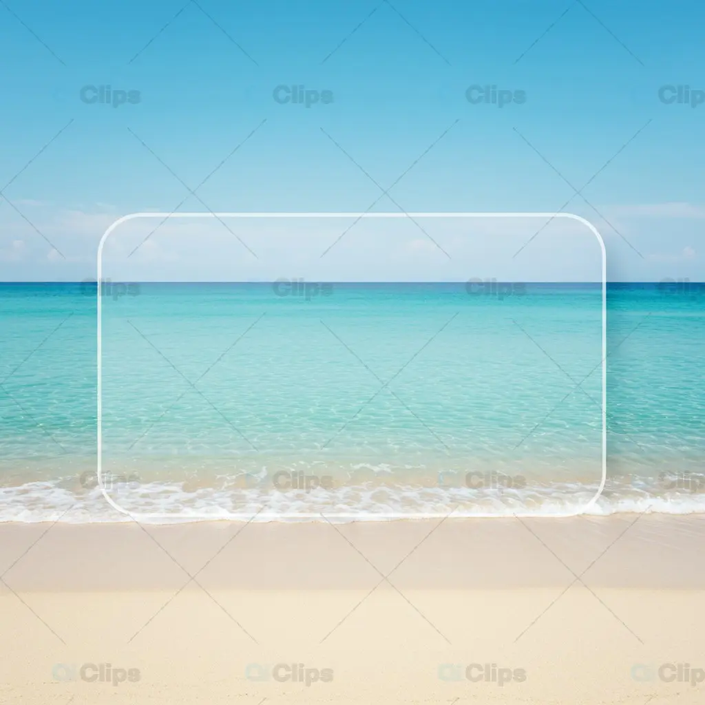 Minimalist Beach Frame Overlay on Tropical Seascape