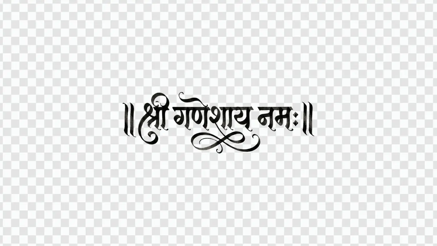 Shree Ganeshay Namah Hindi Calligraphy Typography Clipart PNG