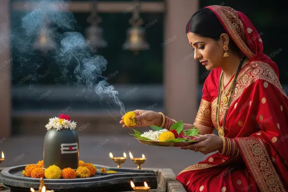 Devotional Hindu Worship Ceremony