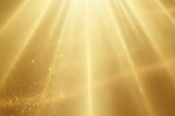 Elegant Golden Light Rays with Sparkling Particles Background