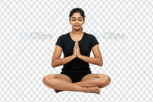 Serene Yoga Pose PNG for Mindfulness & Wellness