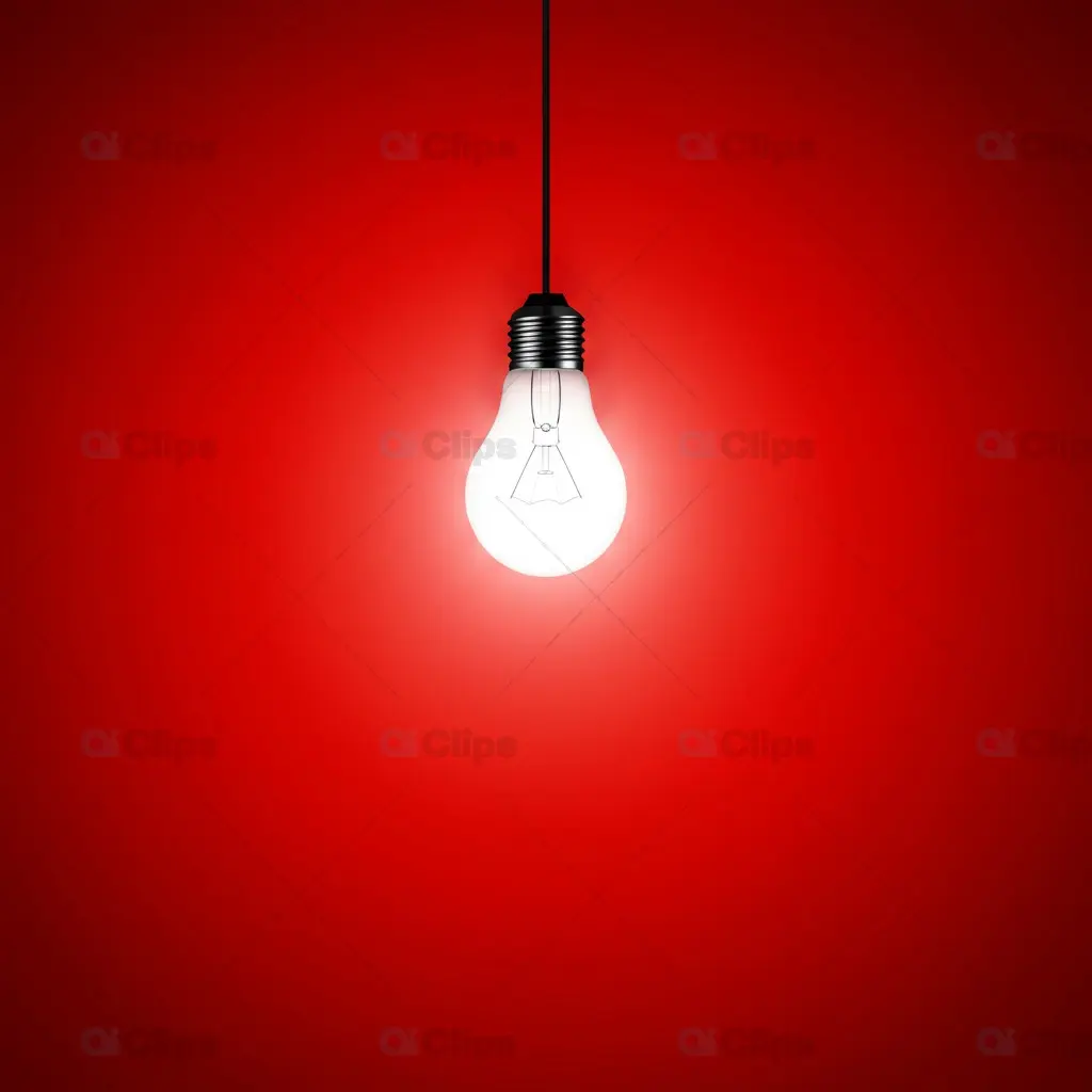 Elegant Red Background Light Bulb Mockup for Creatives