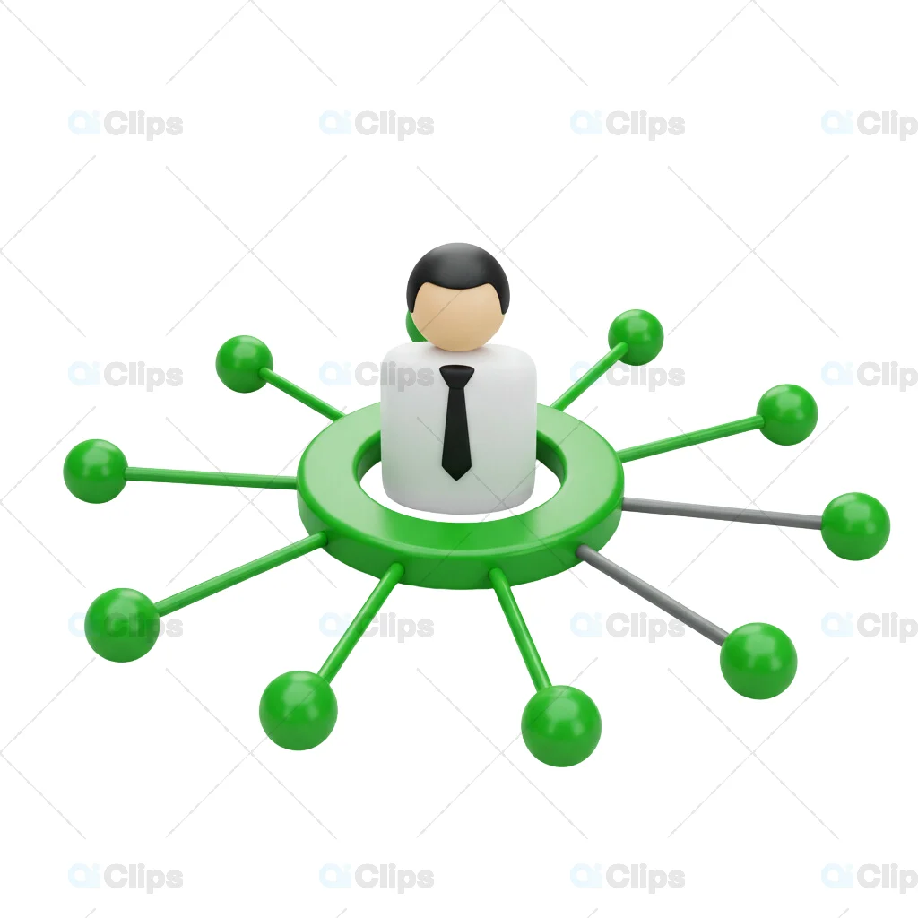 Business Network Connection 3D Illustration