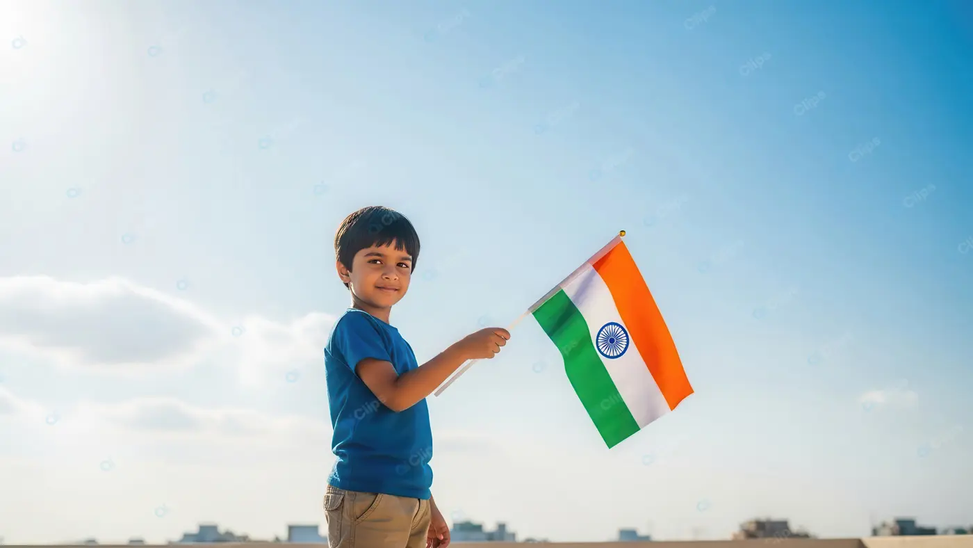 Youthful Patriotism Under a Blue Sky