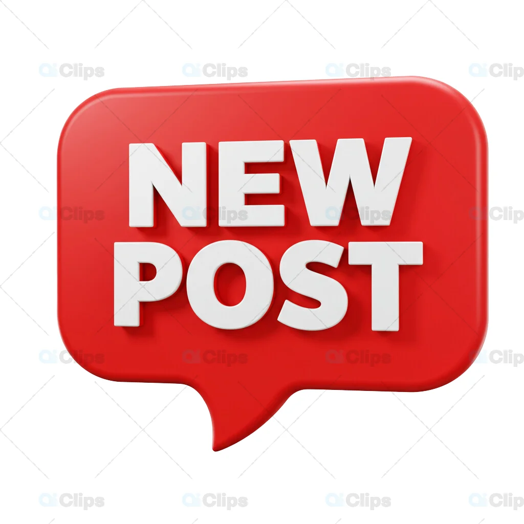 3D "New Post" Notification Icon