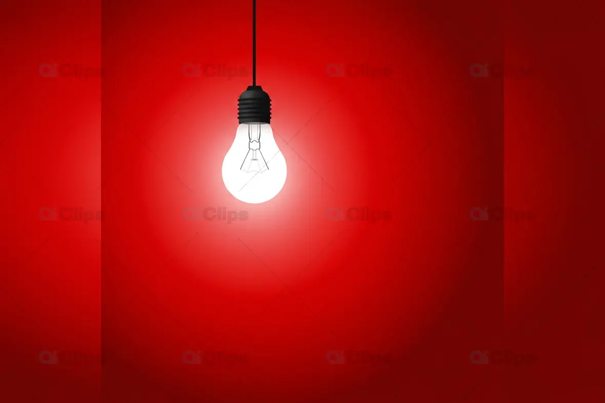 Stylish Red Background Light Bulb Mockup for Creatives