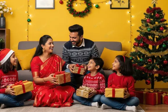 Indian Family Festive Gift Exchange