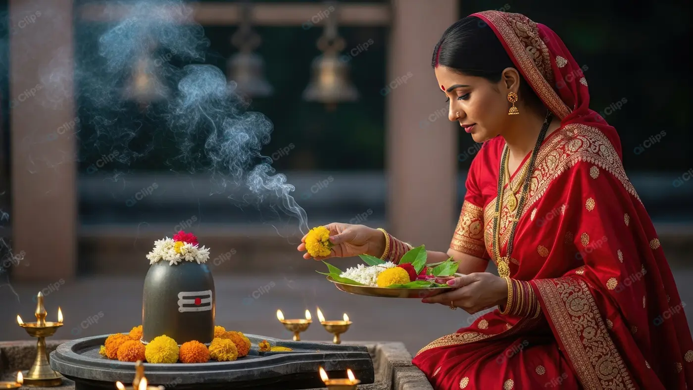Devotional Hindu Worship Ceremony