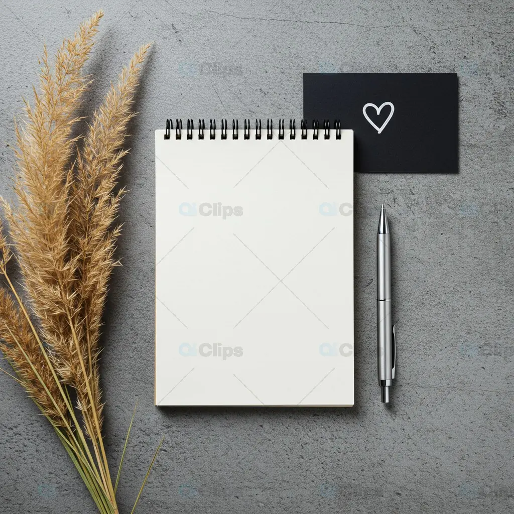 Stylish Instagram Mockup with Pen and Notepad