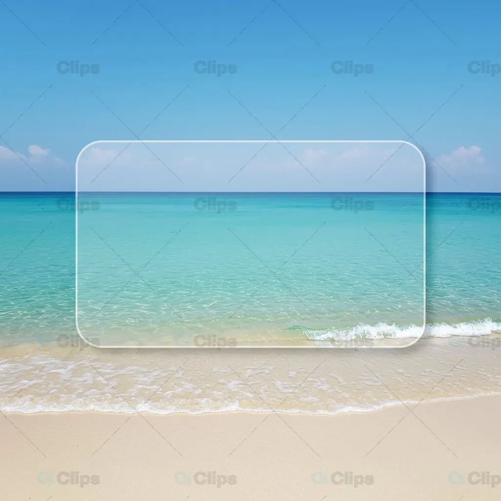 Tropical Beach Instagram Frame Template with Turquoise Waters