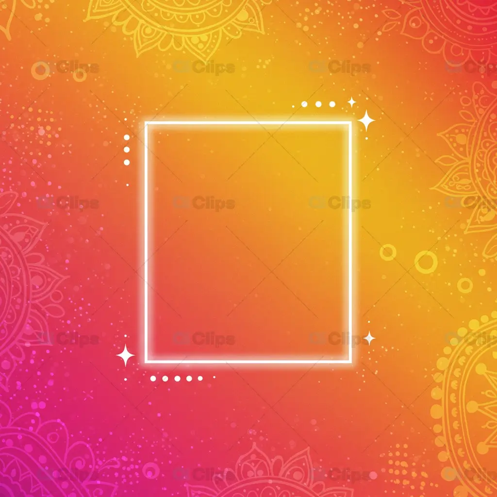 Mandala Glow Frame A Festive Digital Template