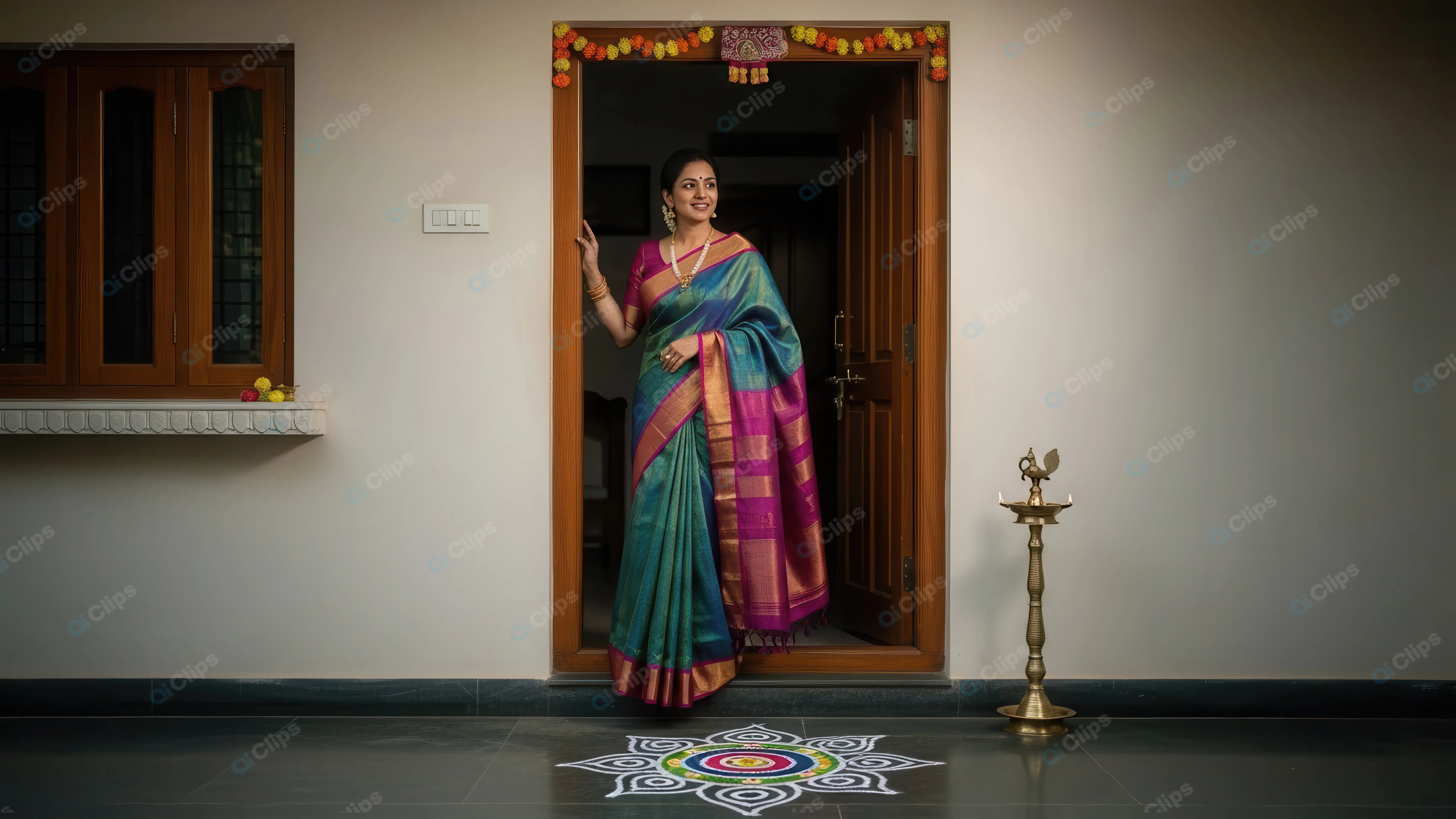 Auspicious Welcome at a Festive Home