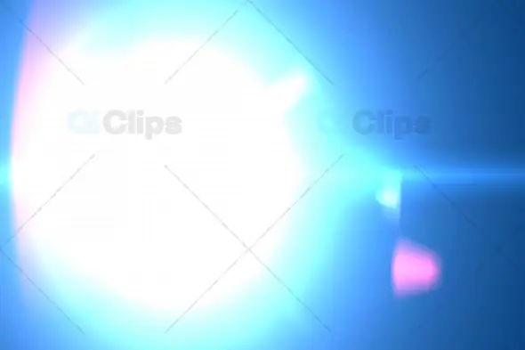 Bright Blue Lens Flare with Light Burst and Glow