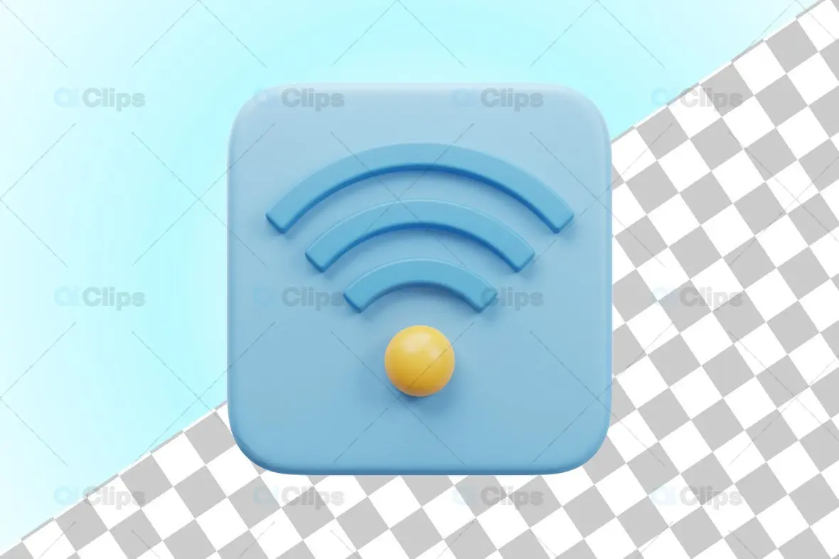 3D WiFi Signal Icon Illustration