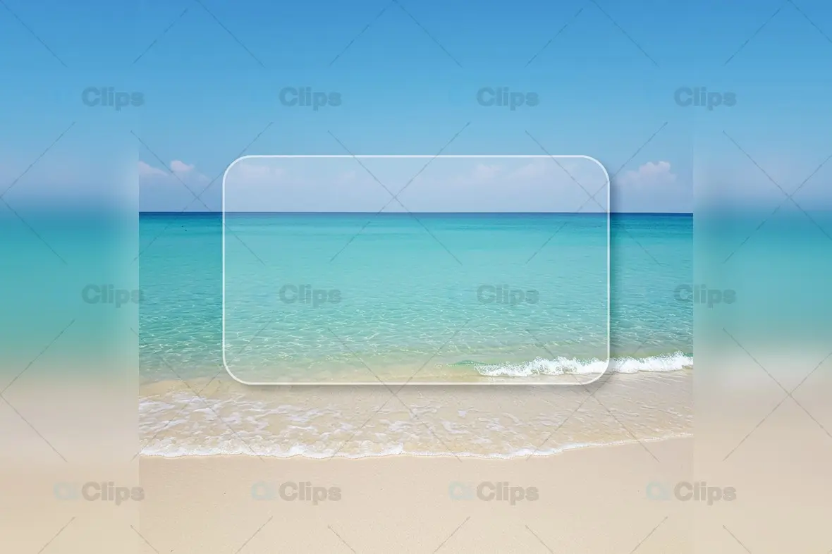 Tropical Beach Instagram Frame Template with Turquoise Waters