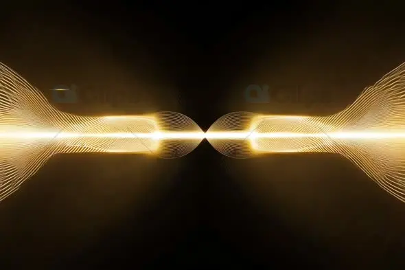 Golden Sound Wave Energy Pulse on Dark Background